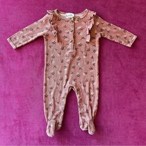 Nicole Miller Floral Ruffle Footie